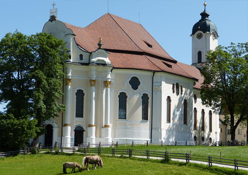 Wies. Wallfahrtskirche zum gegeiselten Heiland auf der Wies